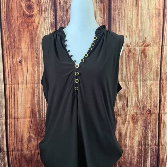 NWT WHITE HOUSE/BLACK MARKET Size Large Elegant Black Sleeveless Top - Picture 1 of 3